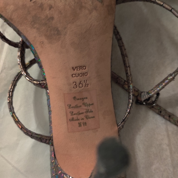 Jean-Michel Cazabat Holographic Snake Print Leather Stilettos - Picture 6 of 8